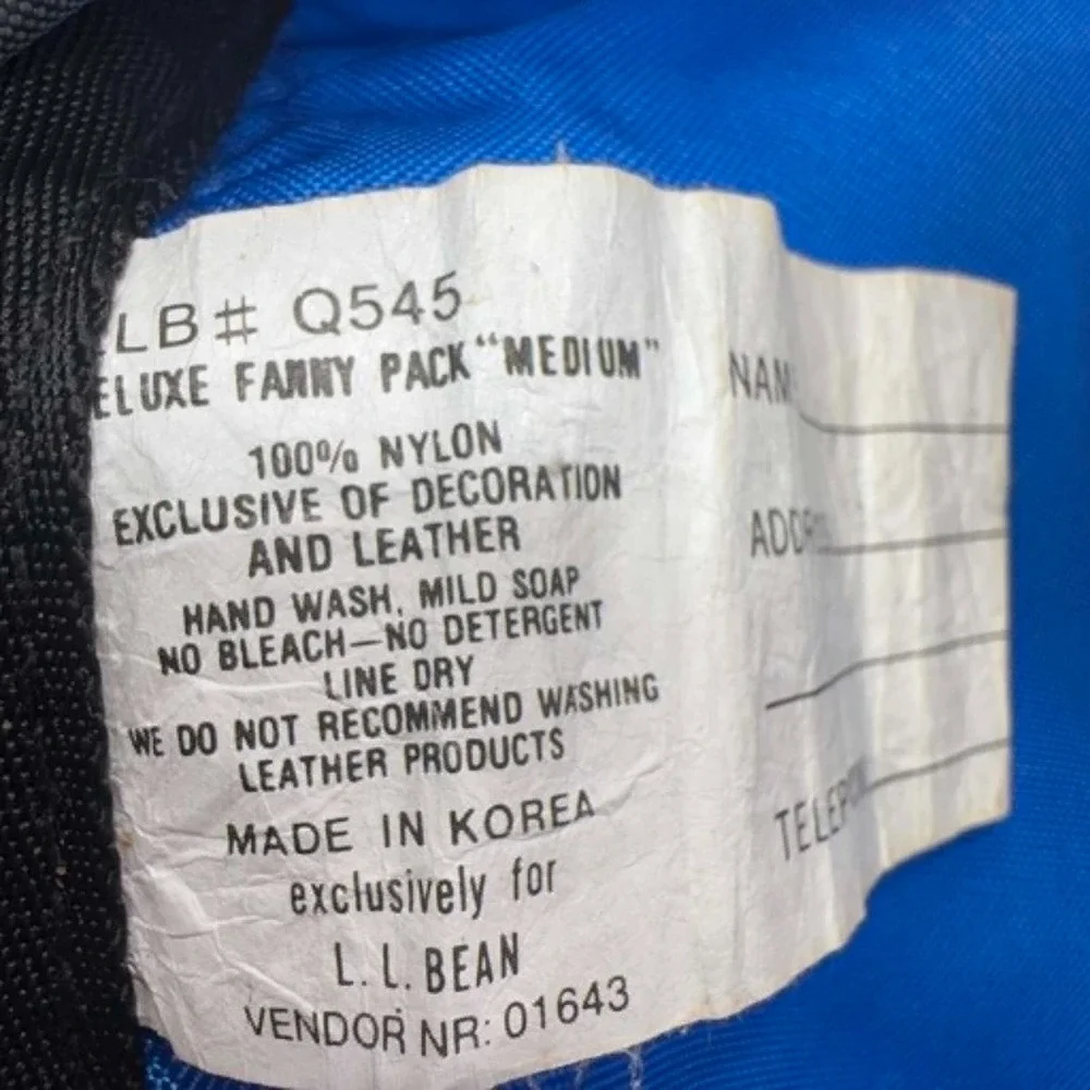 VTG LL Bean Waist Pack Blue Gray Purple Gorpcore Hiking Deluxe Medium Fanny Pack